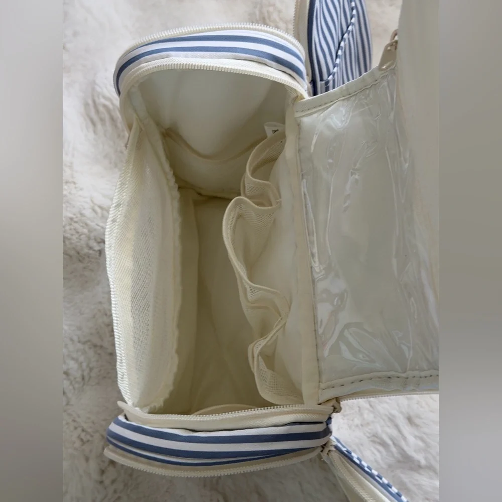 NARWEY Striped Handing Travel Blue and White Makeup/Cosmetic💄Bag Organizer